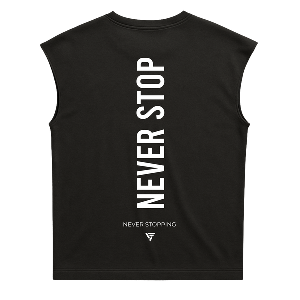 Never Stop - Premium Heavyweight Sleeveless Tee