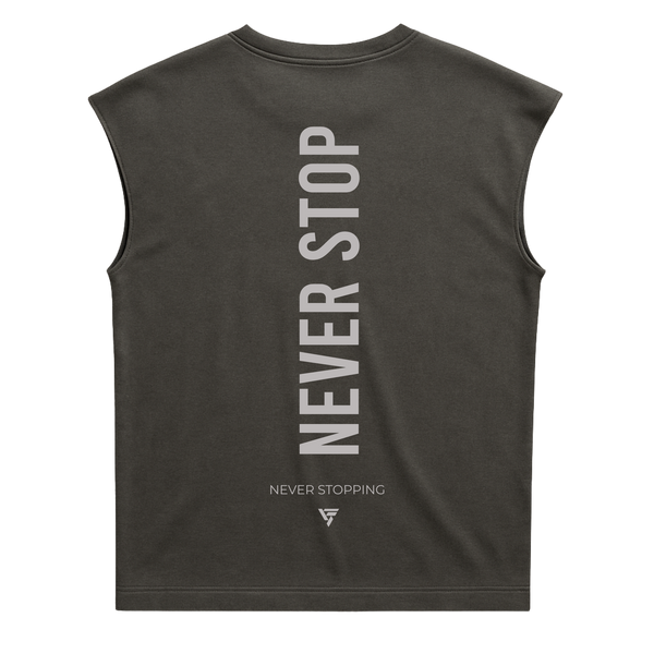 Never Stop - Premium Heavyweight Sleeveless Tee