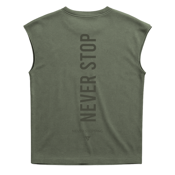 Never Stop - Premium Heavyweight Sleeveless Tee