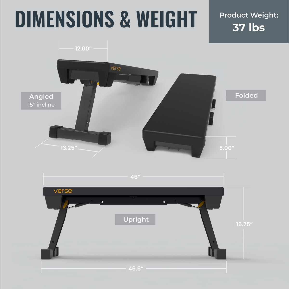 Verse® Agile Folding Bench — Compact & Portable