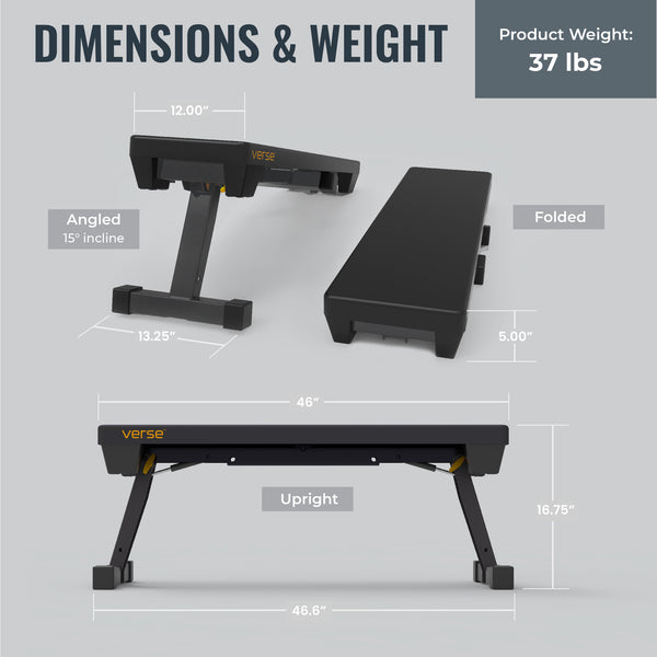 Verse® Agile Folding Bench — Compact & Portable