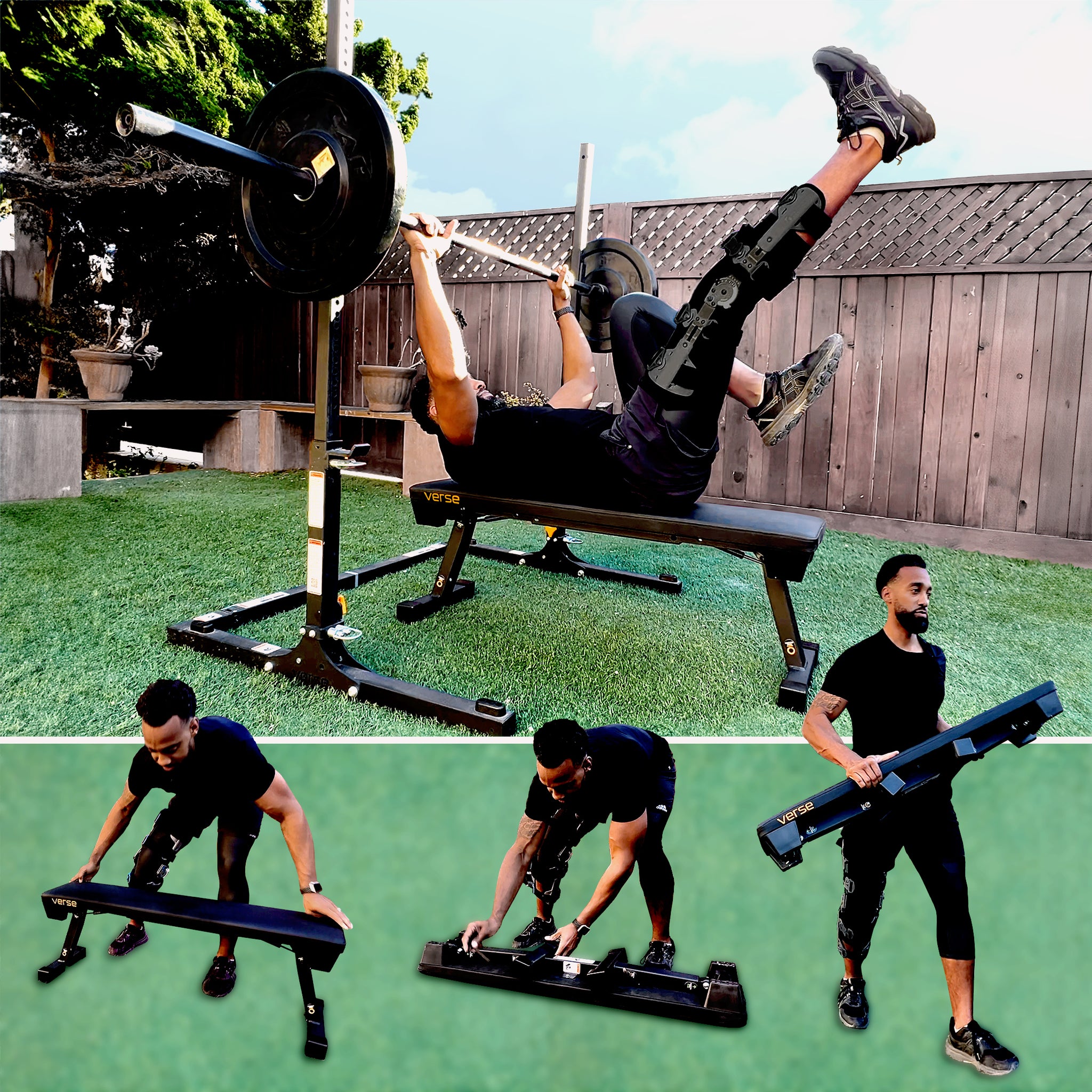 Verse™ Agile Folding Bench — Compact & Portable